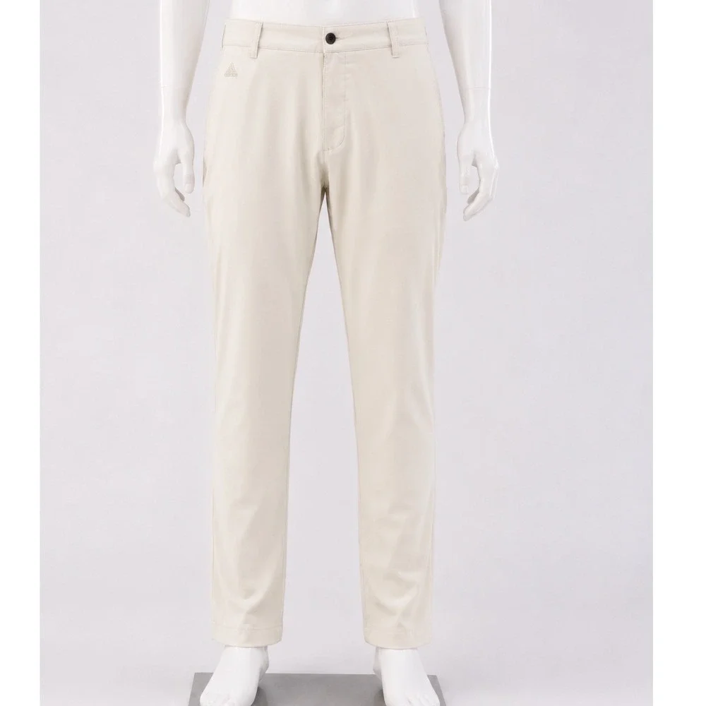Adidas Mens Climalite GolfCore Pants Beige‎ Tan Flat Front Chino Trousers 42x32